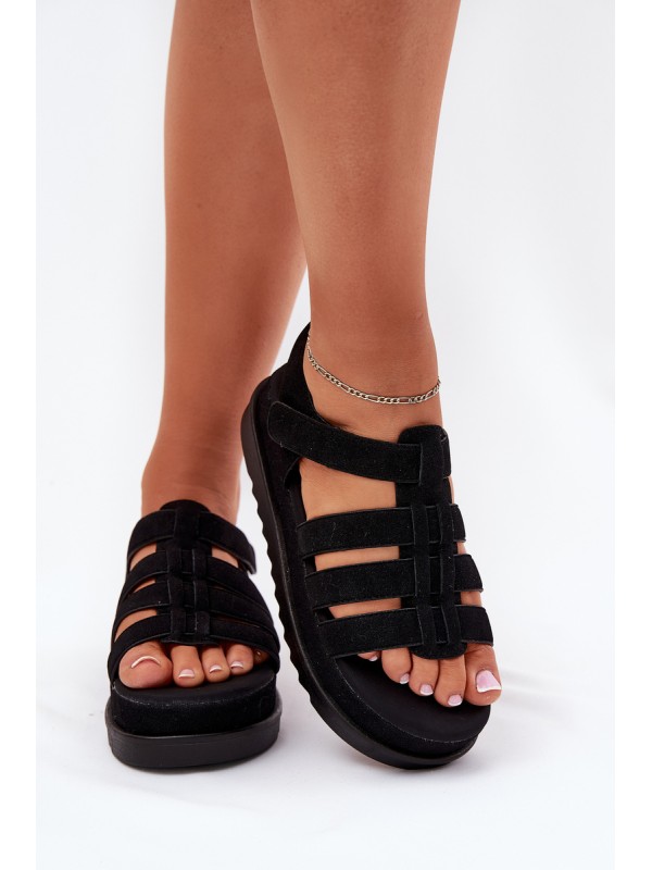 Women's Platform Eco Suede Sandals Black Filisenia 2
