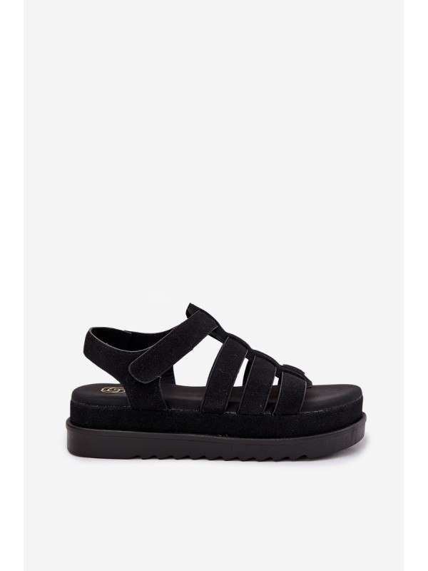 Women's Platform Eco Suede Sandals Black Filisenia