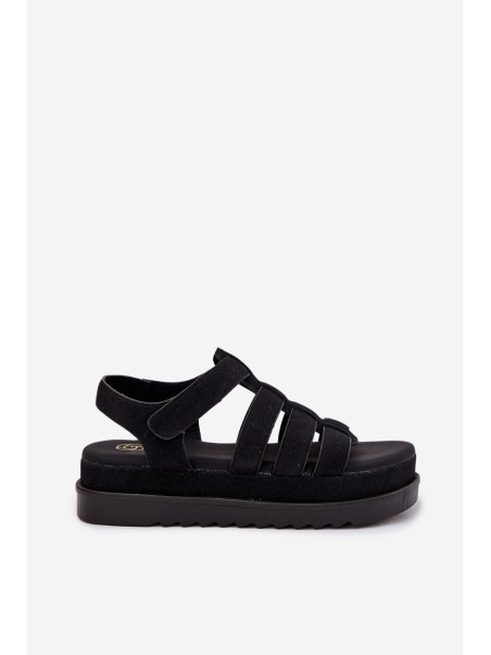 Women's Platform Eco Suede Sandals Black Filisenia