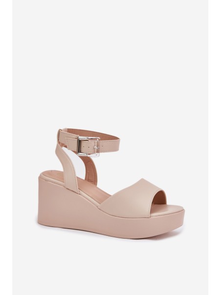 Wedge Heeled Women's Sandals Beige Efrina