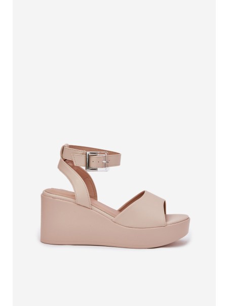 Wedge Heeled Women's Sandals Beige Efrina