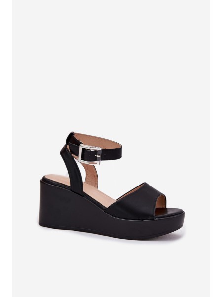 Wedge Heeled Women's Sandals Black Efrina