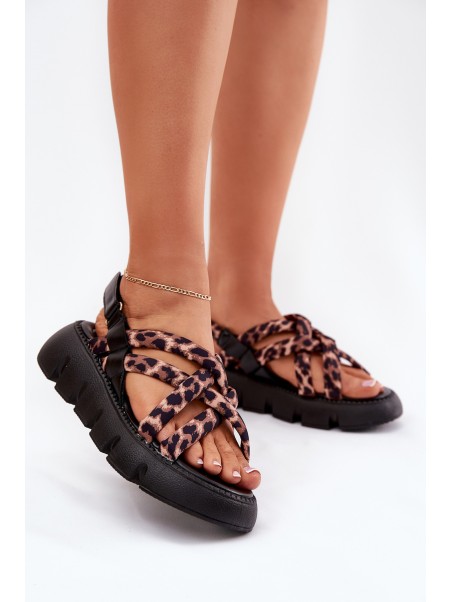 Women's Platform Sandals With Straps Leopard Print Filamira