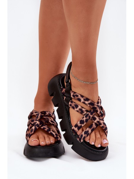 Women's Platform Sandals With Straps Leopard Print Filamira
