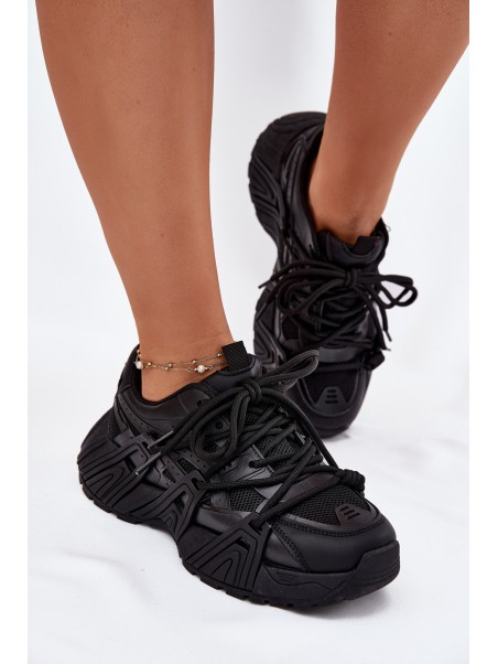 Women's Sneakers With Double Lacing Black Onivetta