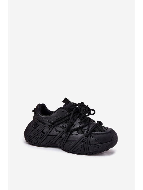Women's Sneakers With Double Lacing Black Onivetta