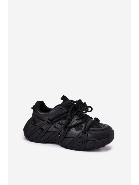 Women's Sneakers With Double Lacing Black Onivetta