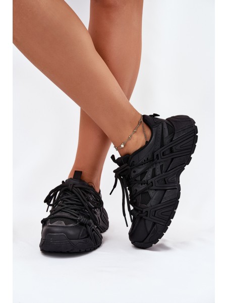 Women's Sneakers With Double Lacing Black Onivetta