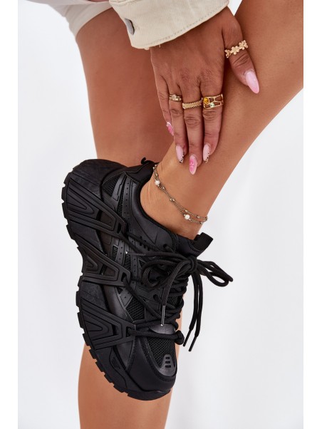 Women's Sneakers With Double Lacing Black Onivetta