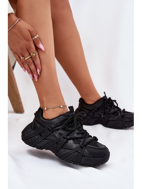 Women's Sneakers With Double Lacing Black Onivetta