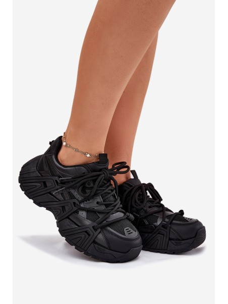 Women's Sneakers With Double Lacing Black Onivetta