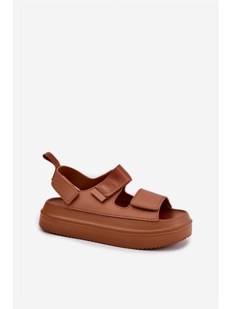 Women's platform sandals with Velcro Camel Nitepira