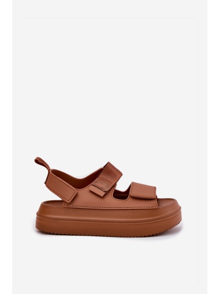 Women's platform sandals with Velcro Camel Nitepira