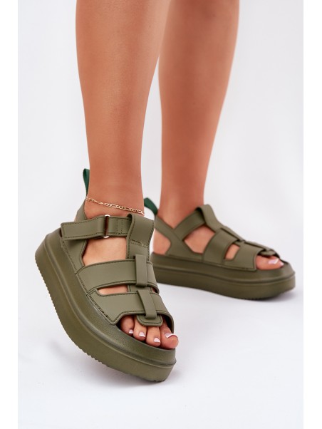 Women's platform sandals green Nitavelia