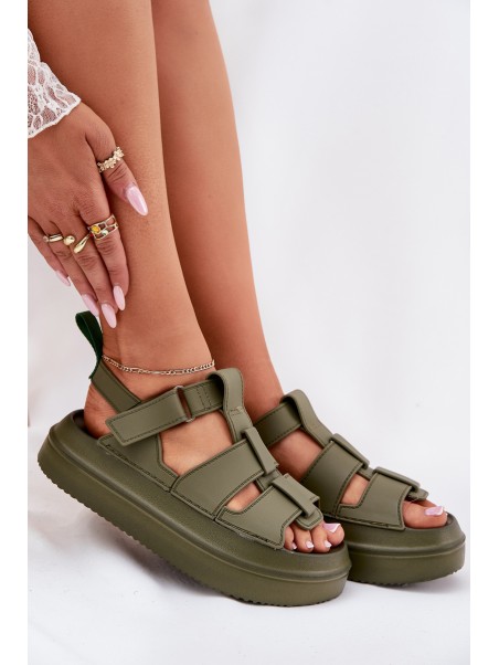 Women's platform sandals green Nitavelia