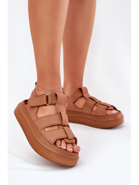 Ladies Platform Sandals Camel Nitavelia