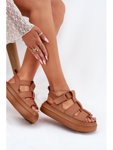 Ladies Platform Sandals Camel Nitavelia