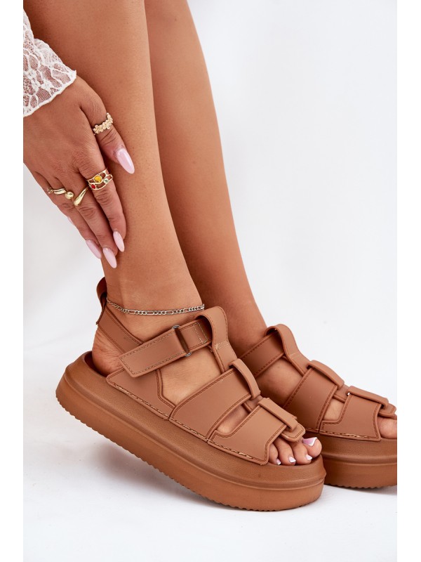 Ladies Platform Sandals Camel Nitavelia