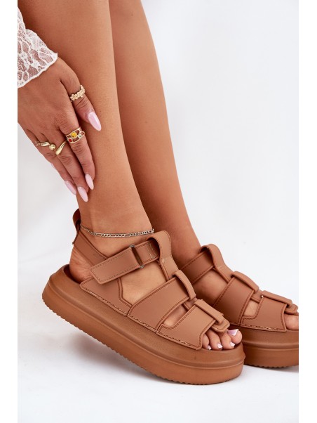 Ladies Platform Sandals Camel Nitavelia