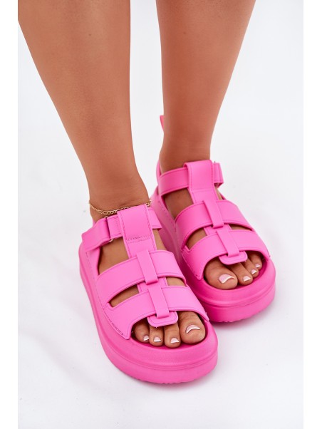 Ladies Platform Sandals Fuchsia Nitavelia