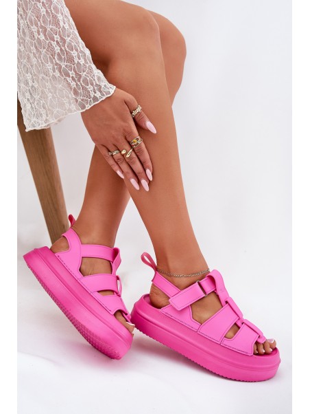 Ladies Platform Sandals Fuchsia Nitavelia