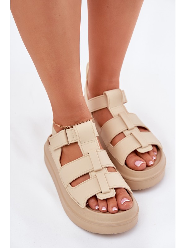 Beige Platform Sandals Women Nitavelia