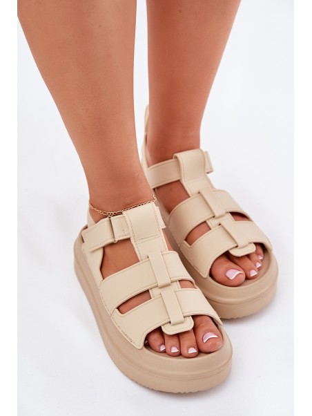 Beige Platform Sandals Women Nitavelia
