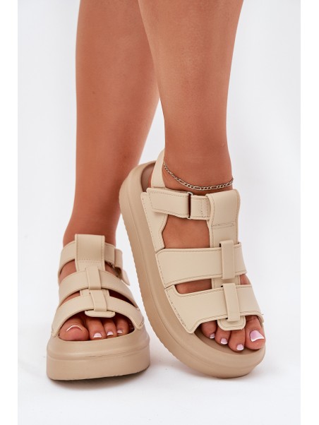 Beige Platform Sandals Women Nitavelia