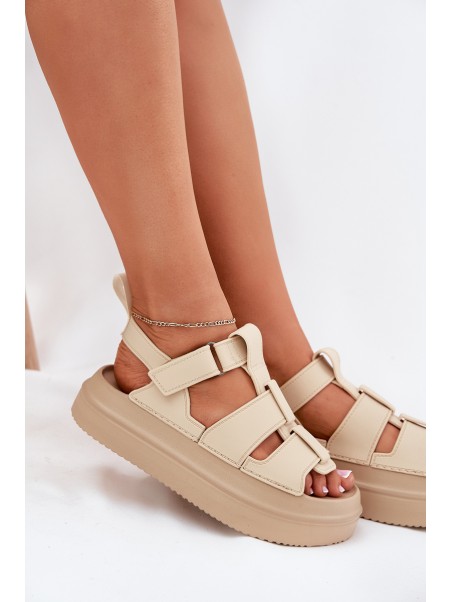 Beige Platform Sandals Women Nitavelia
