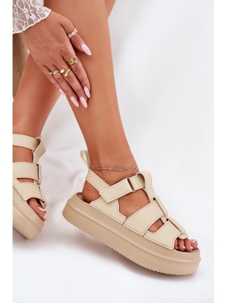 Beige Platform Sandals Women Nitavelia