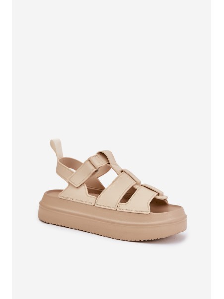 Beige Platform Sandals Women Nitavelia