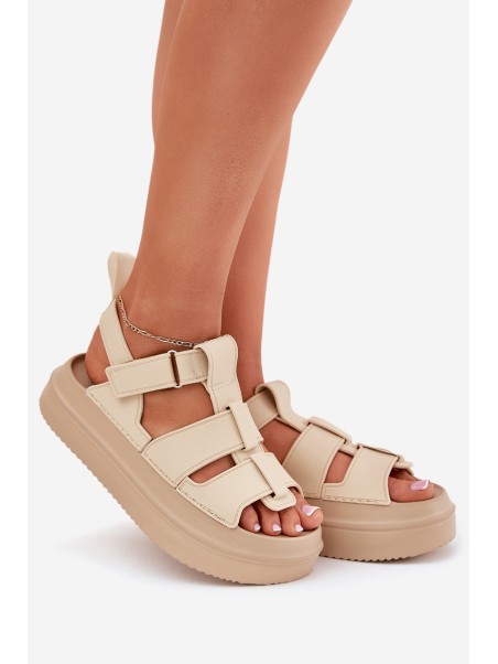 Beige Platform Sandals Women Nitavelia