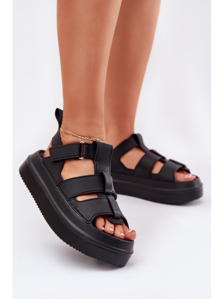 Ladies Platform Sandals Black Nitavelia