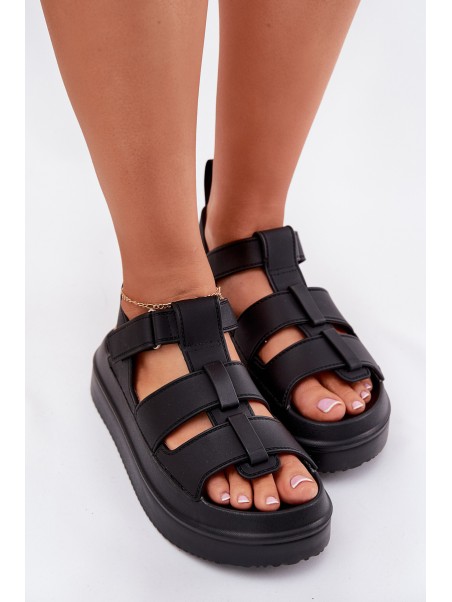 Ladies Platform Sandals Black Nitavelia