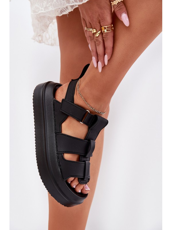 Ladies Platform Sandals Black Nitavelia