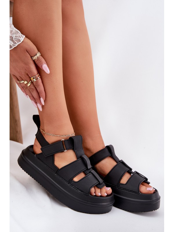 Ladies Platform Sandals Black Nitavelia
