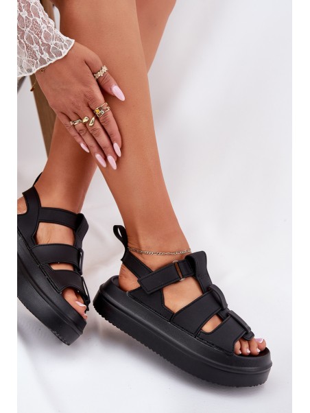 Ladies Platform Sandals Black Nitavelia