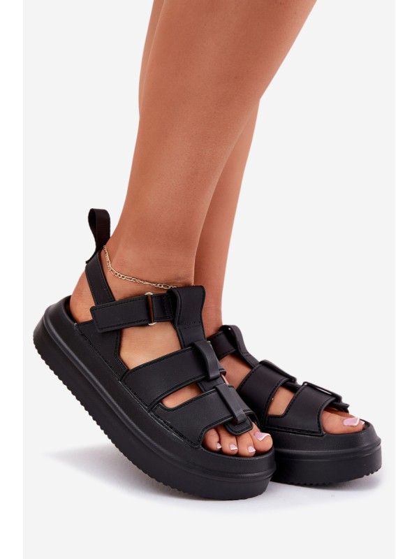 Ladies Platform Sandals Black Nitavelia