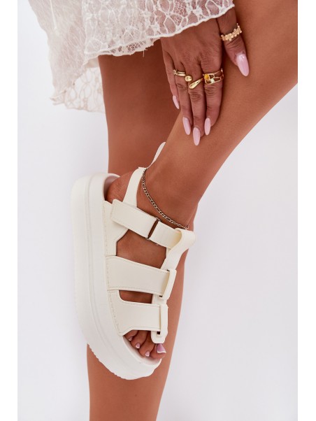 Ladies Platform Sandals Ecru Nitavelia