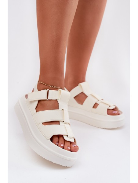 Ladies Platform Sandals Ecru Nitavelia