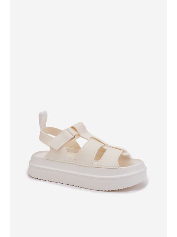 Ladies Platform Sandals Ecru Nitavelia