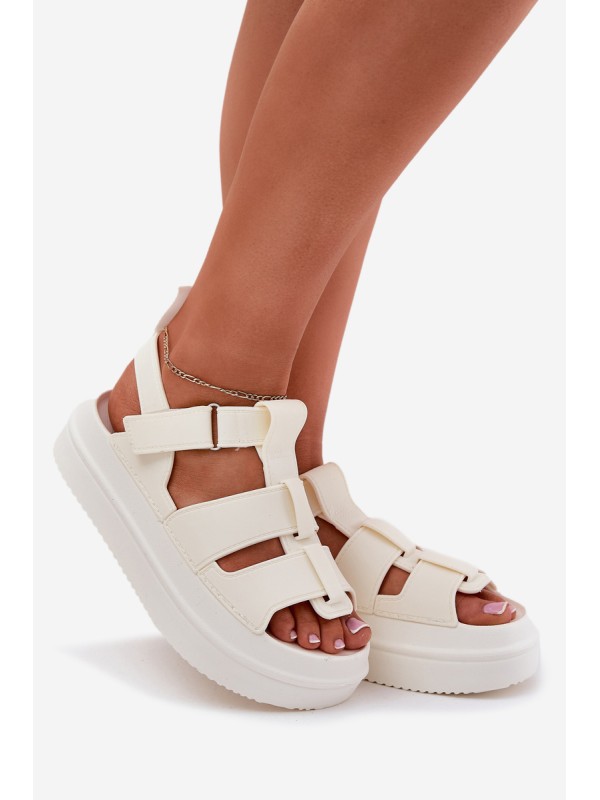 Ladies Platform Sandals Ecru Nitavelia