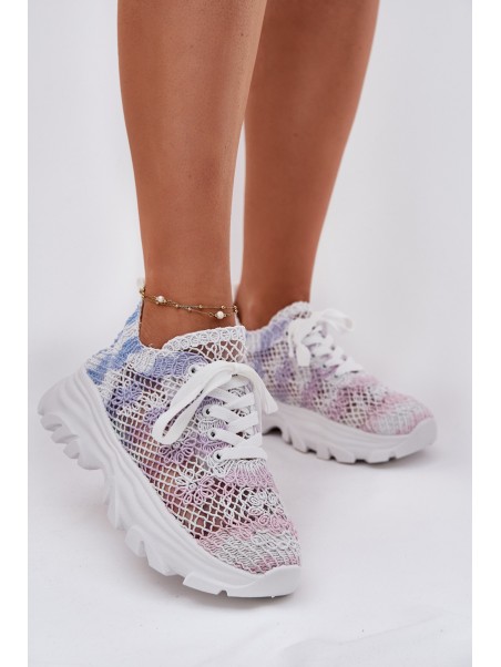 Women's Sneakers With Crochet Upper Multicolor Jelhiris