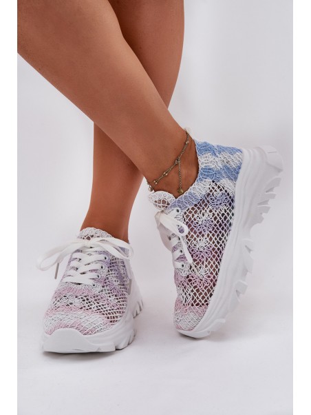 Women's Sneakers With Crochet Upper Multicolor Jelhiris
