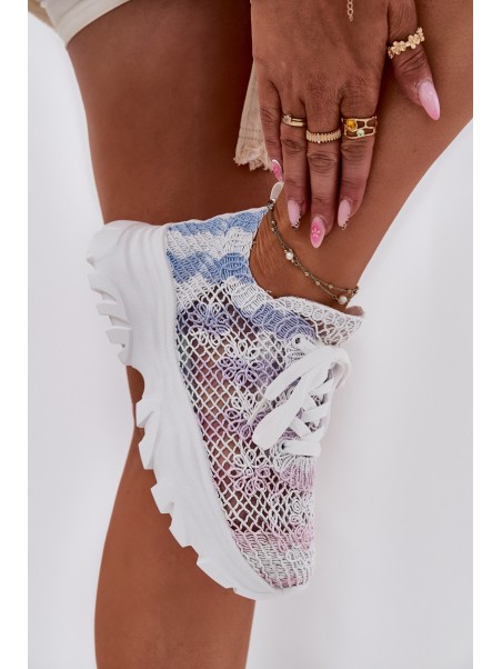Women's Sneakers With Crochet Upper Multicolor Jelhiris