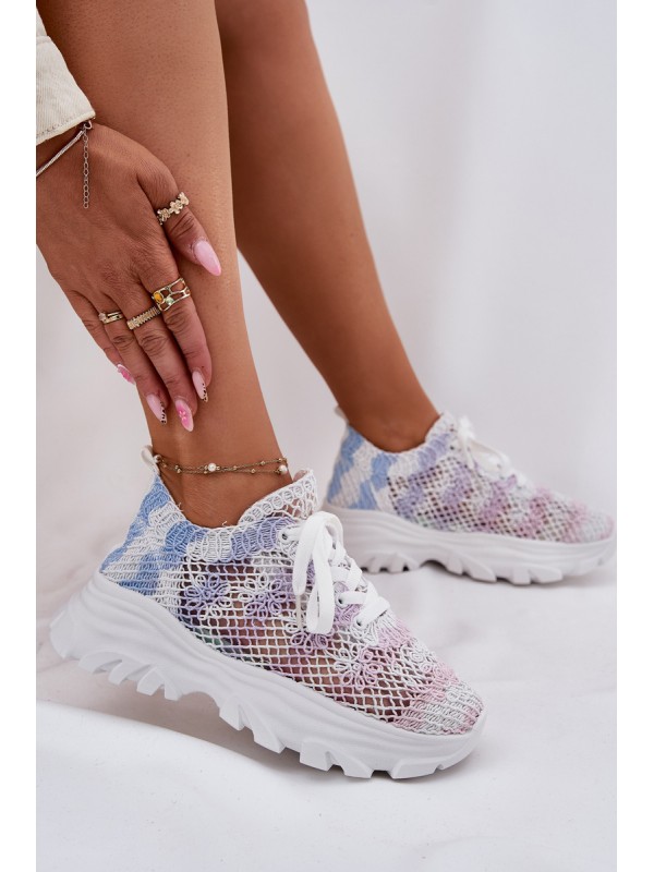 Women's Sneakers With Crochet Upper Multicolor Jelhiris