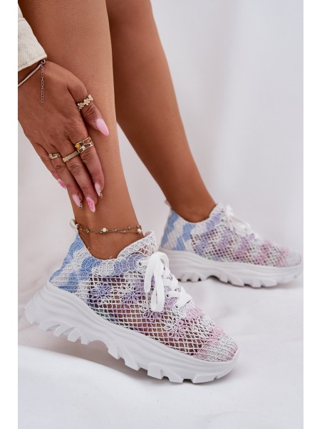 Women's Sneakers With Crochet Upper Multicolor Jelhiris