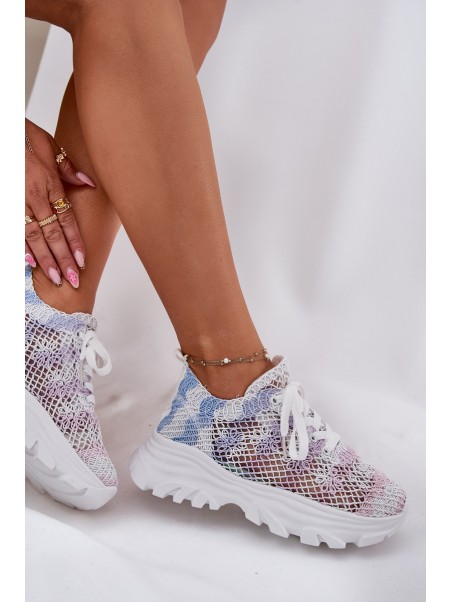 Women's Sneakers With Crochet Upper Multicolor Jelhiris