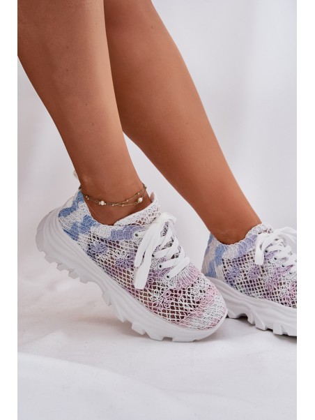 Women's Sneakers With Crochet Upper Multicolor Jelhiris