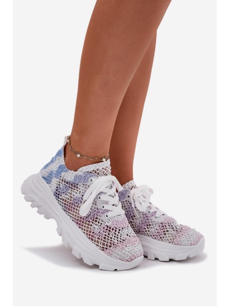 Women's Sneakers With Crochet Upper Multicolor Jelhiris